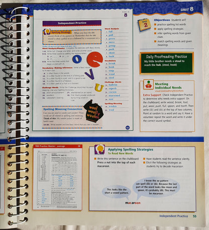 Spelling & Vocabulary Level 4 Teacher Edition by Houghton Mifflin Spiral-bound 1998