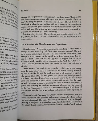 Intermediate New Testament Greek by Richard Young (New, 1994, HC, 320 pgs)