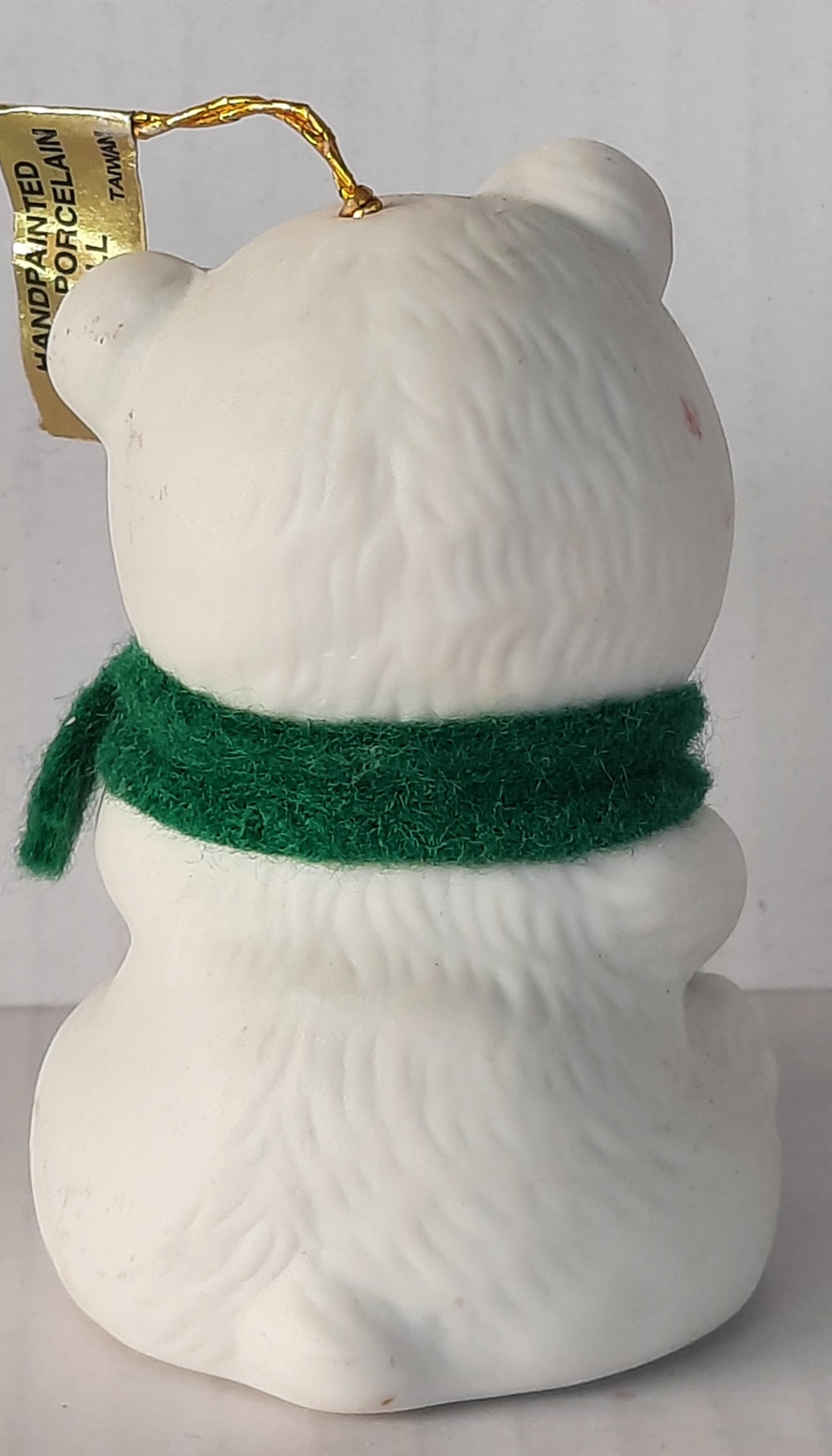 L'il Chimer Hand Painted Bisque Collectible Polar Bear Holiday Bell - like new condition