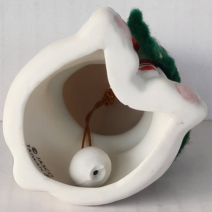 L'il Chimer Hand Painted Bisque Collectible Polar Bear Holiday Bell - like new condition