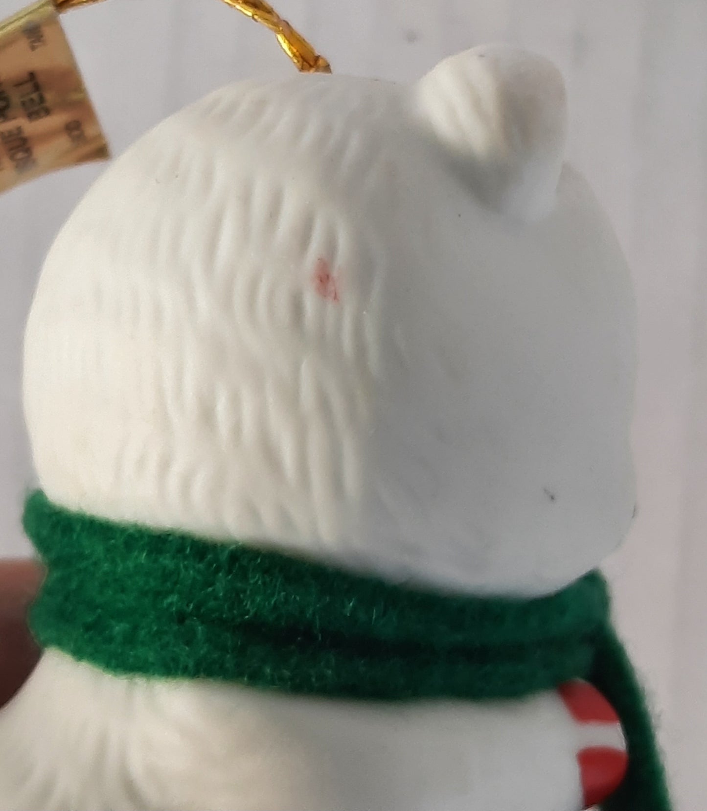 L'il Chimer Hand Painted Bisque Collectible Polar Bear Holiday Bell - like new condition