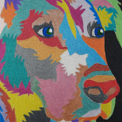 Acrylic Painting 8x10 in. Color Dog #3 by T.Ray (New, stretched canvas)