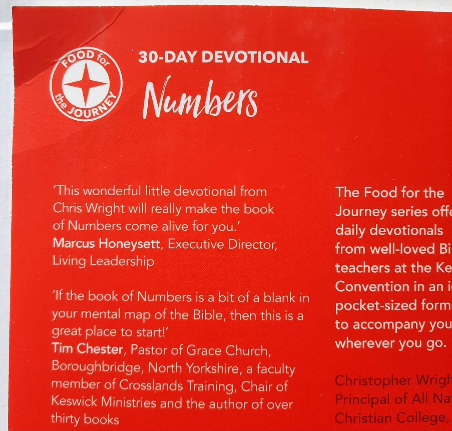 30-Day Devotional: Numbers by Christopher Wright; Elizabeth McQuoid (New, 2018, PBk, 100 pgs, Keswick)