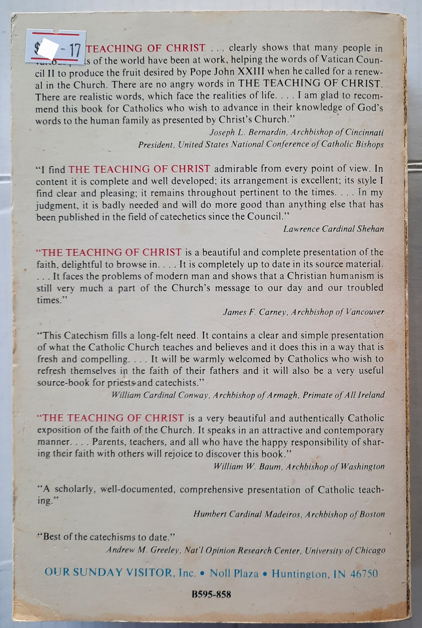 The Teaching of Christ by Ronald Lawler (Good, 1976, Pbk, Our Sunday Visitor, Inc.)