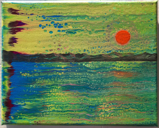 Acrylic Painting 8x10 inches "Sunset" by T.Ray