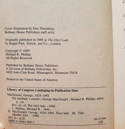 The Landlady's Master by George MacDonald; Michael Phillips (Good, 1989, Pbk, 207 pgs, Bethany House)