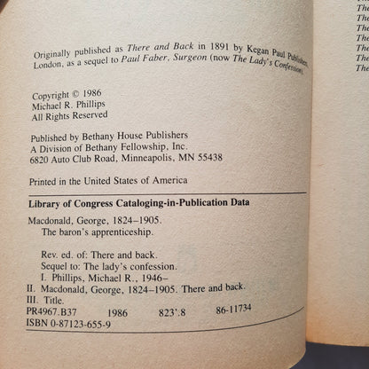 The Baron's Apprenticeship by George MacDonald; Michael Phillips (Good, 1986, Pbk, 272 pgs, Bethany House)