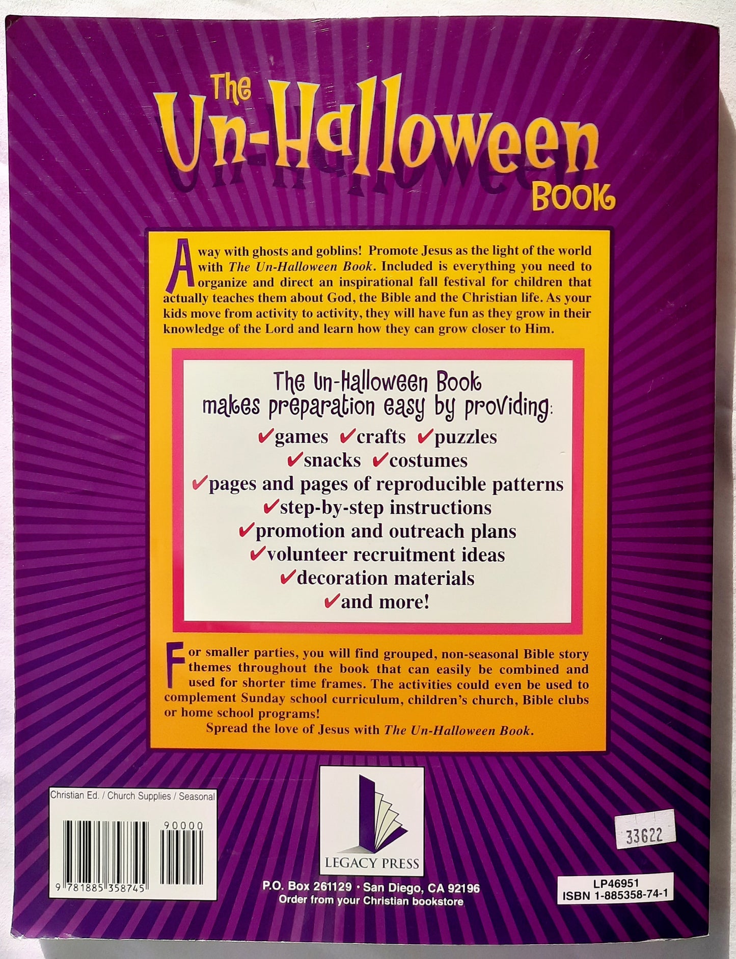 The Un-Halloween Book by Deb Miteff (Good, Pbk, 2003, Legacy Press, 247 pgs)