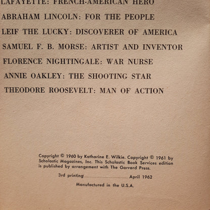 Daniel Boone by Katharine E. Wilkie (Good, 1962, Pbk, 64 pages, Scholastic)