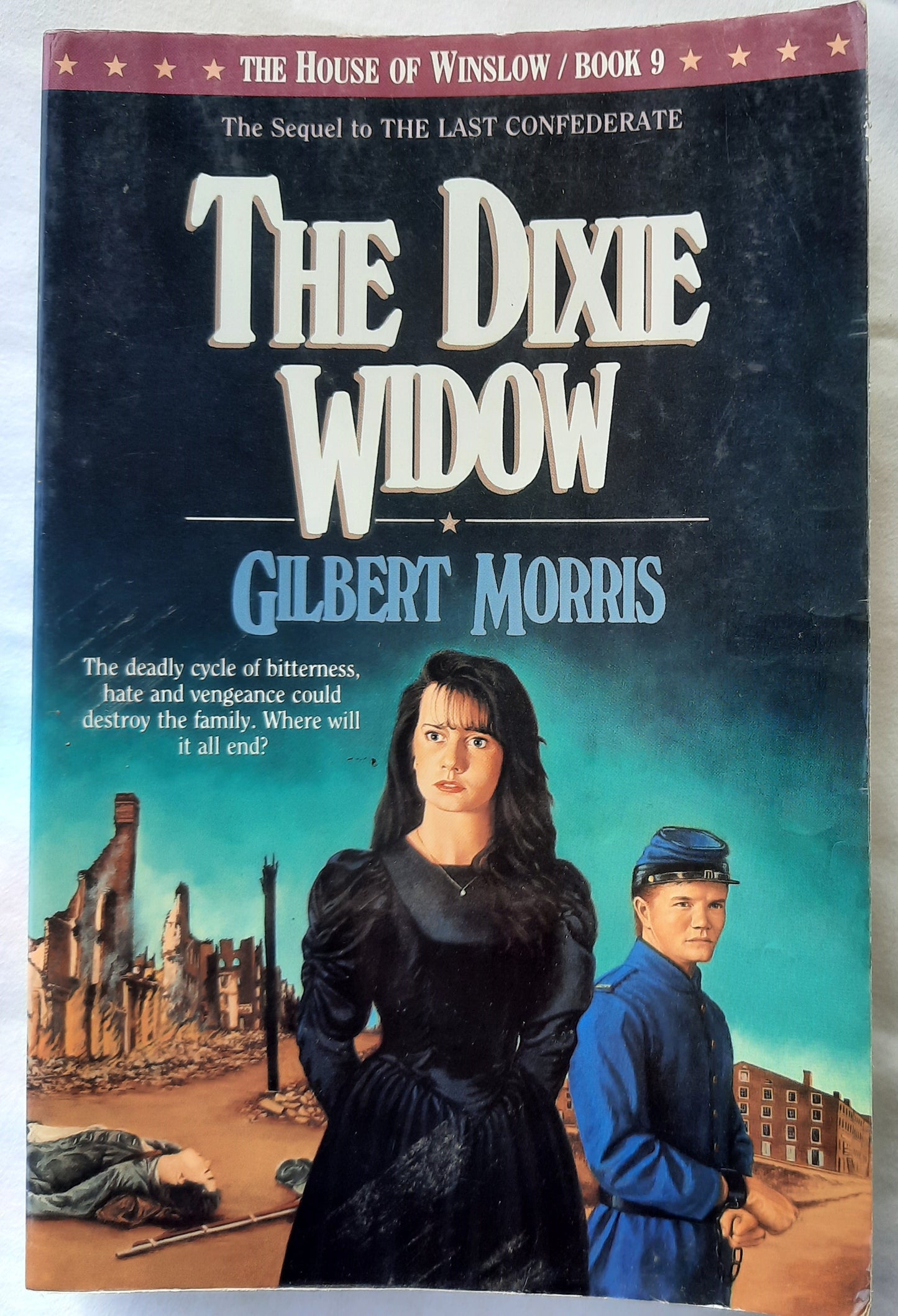 The Dixie Widow #9 by Gilbert Morris (The House of Winslow, Good, 1991, Pbk, 318 pgs, Bethany House)