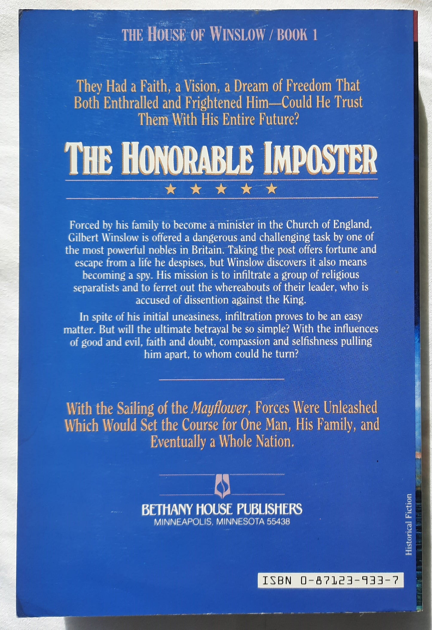 The Honorable Imposter #1 by Gilbert Morris (The House of Winslow, Very good, 1996, Pbk, 331 pgs, Bethany House)