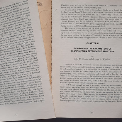 The Missouri Archaeologist: Investigation and Comparison of Two Fortified Mississippi Tradition Archaeological Sites in Southeastern Missouri by (Vol. 38/Dec. 1977, Acceptable, 346 pgs)