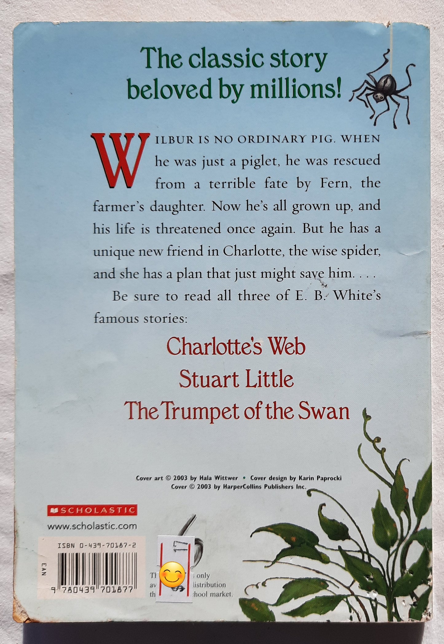 Charlotte's Web by E.B. White (Good, 2004, Pbk, 284 pgs, Scholastic)