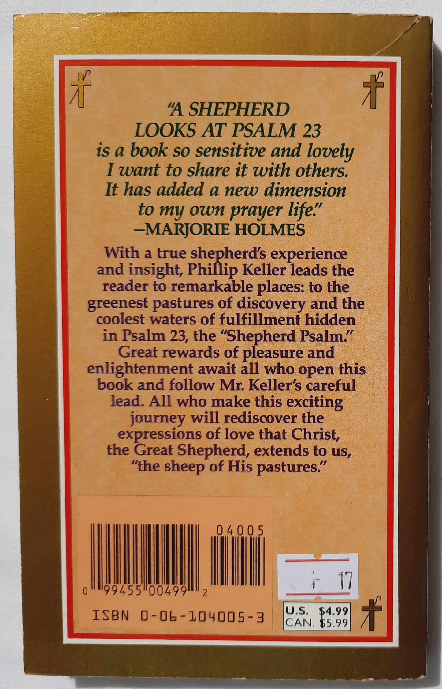 A Shepherd Looks at Psalm 23 by Phillip Keller (Good, 1990, Pbk, 142 pgs, HarperPaperbacks)