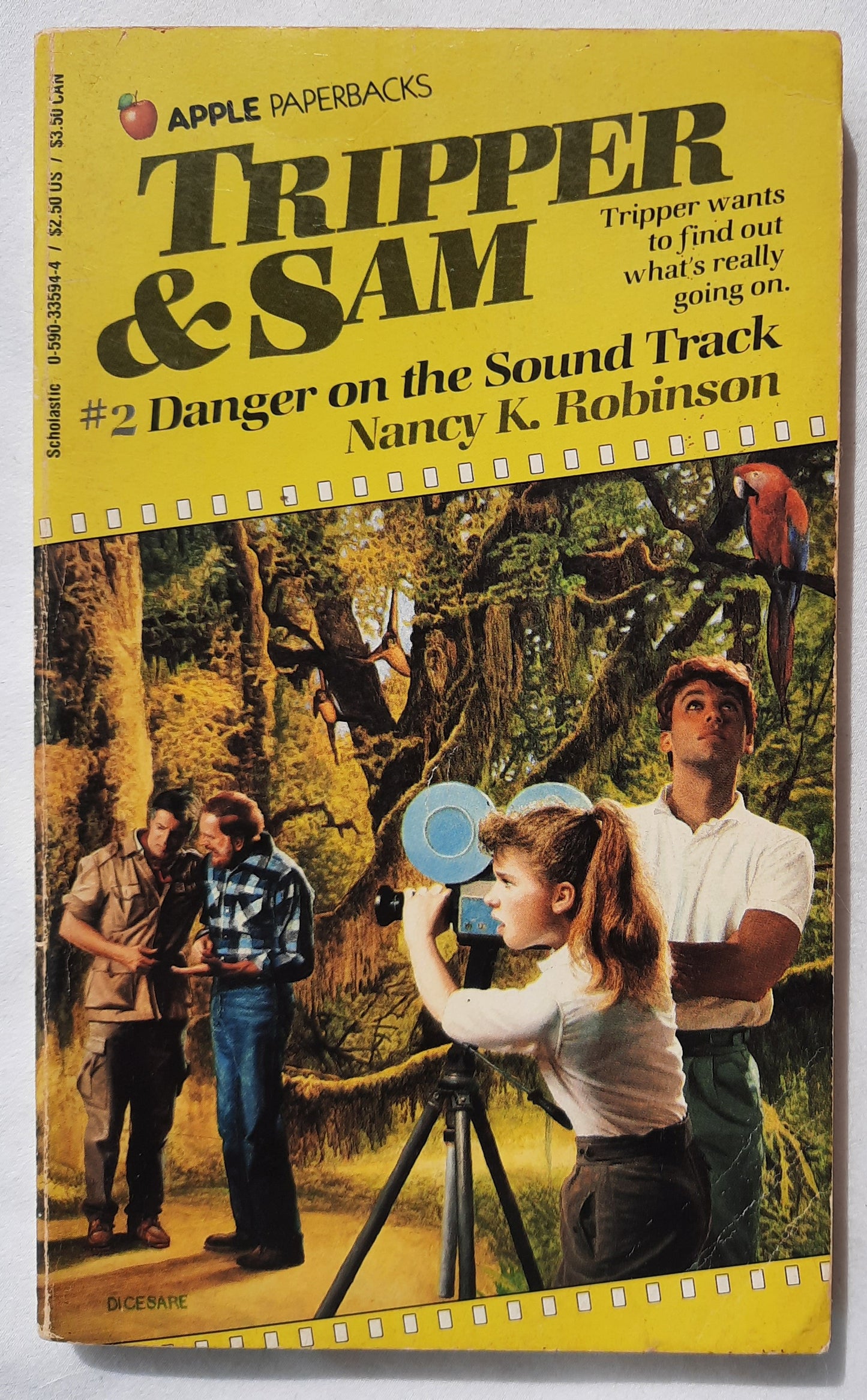 Tripper & Sam #2: Danger on the Sound Track by Nancy K. Robinson (Good, 1986, Pbk, 140 pgs, Apple)