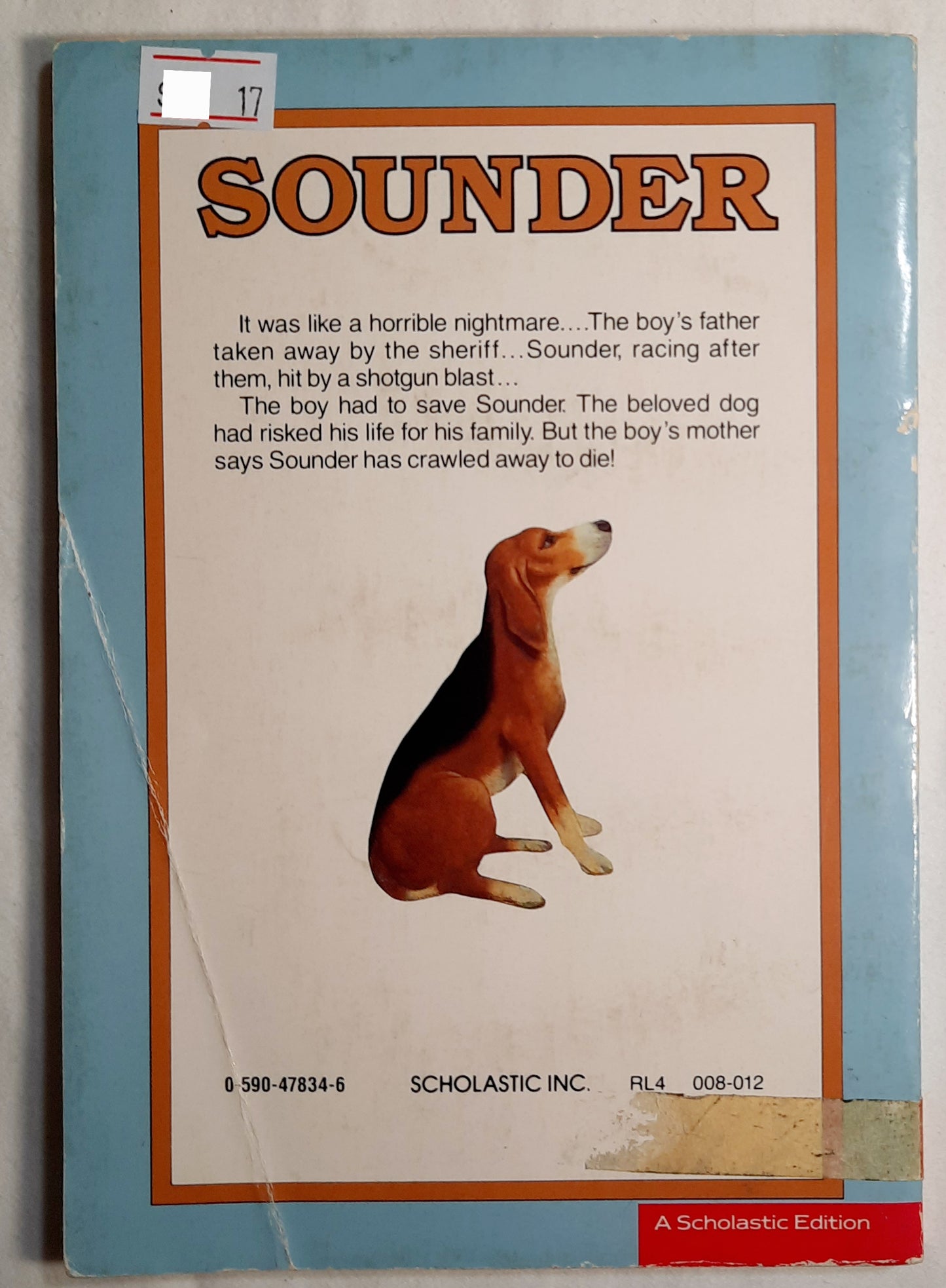 Sounder by William H. Armstrong (Good, 1969, Pbk, 116 pages, Scholastic)