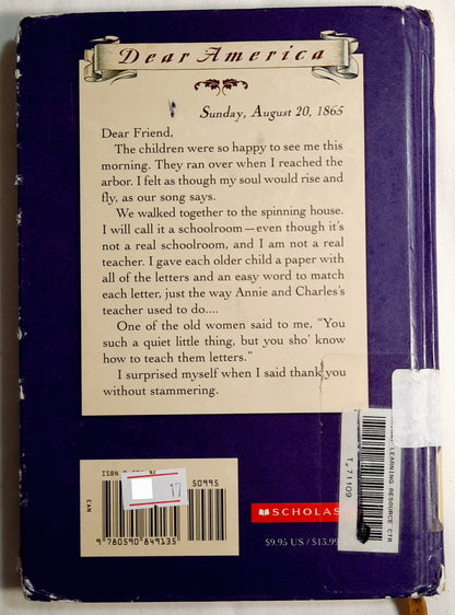 I Thought My Soul Would Rise and Fly: The Diary of Patsy, a Freed Girl, Mars Bluff, South Carolina 1865 (Dear America Series) by Joyce Hansen (Acceptable, 1997, HC, 208 pgs)