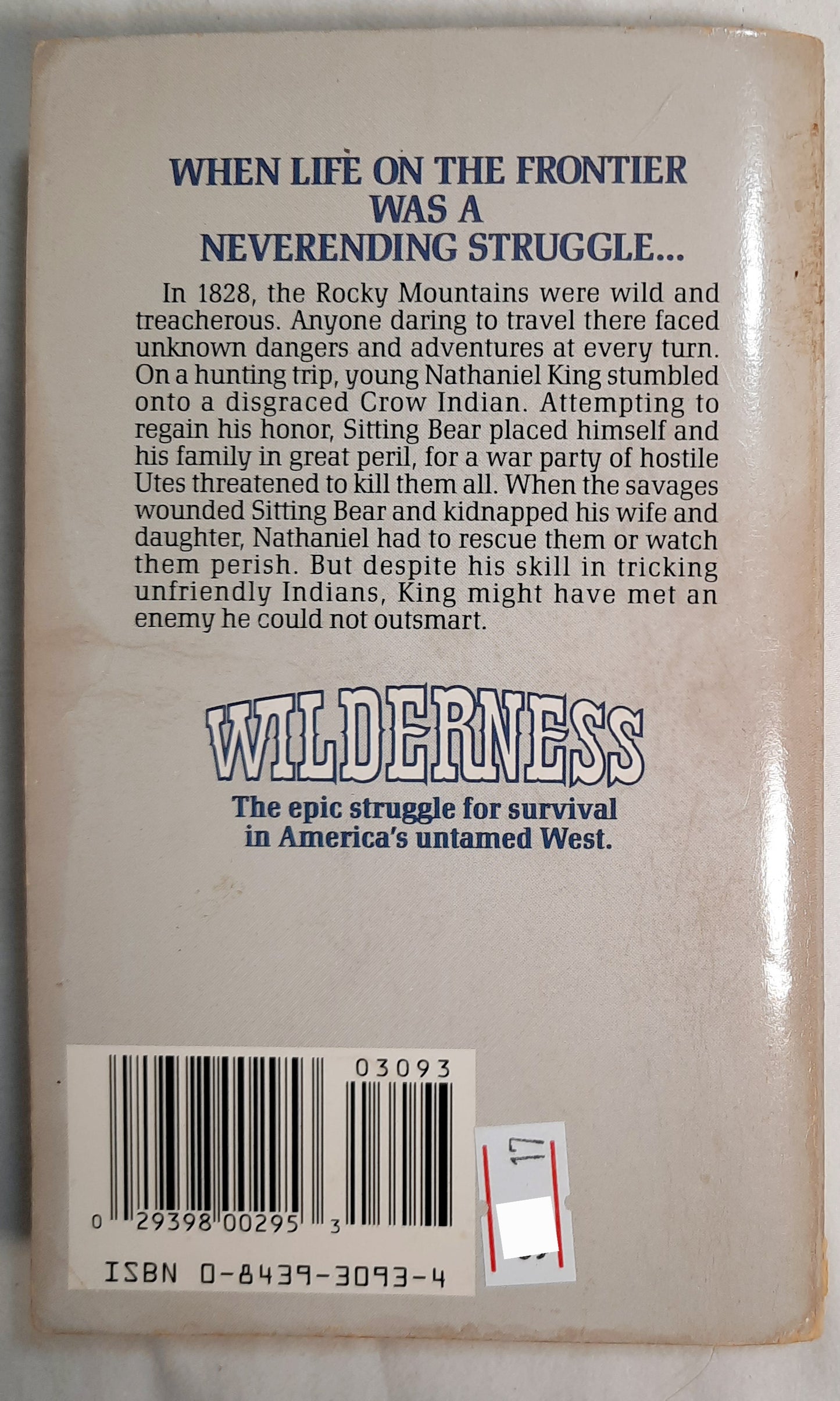 Wilderness: Blood Fury #4 by David Thompson (Acceptable, 1991, Pbk, 174 pages, Leisure Books)