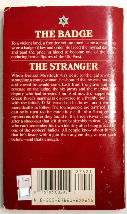 The Badge: The Stranger #8 by Bill Reno (Acceptable, 1988, Pbk, 185 pages, Bantam Books)