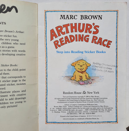 Arthur's Reading Race by Marc Brown (Good, 1996, Pbk, 24 pages, Scholastic)