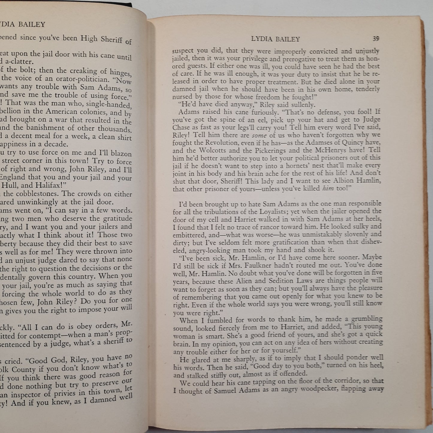 Lydia Bailey by Kenneth Roberts (Acceptable, 1947, HC, 495 pages, Doubleday & Company, First Edition)