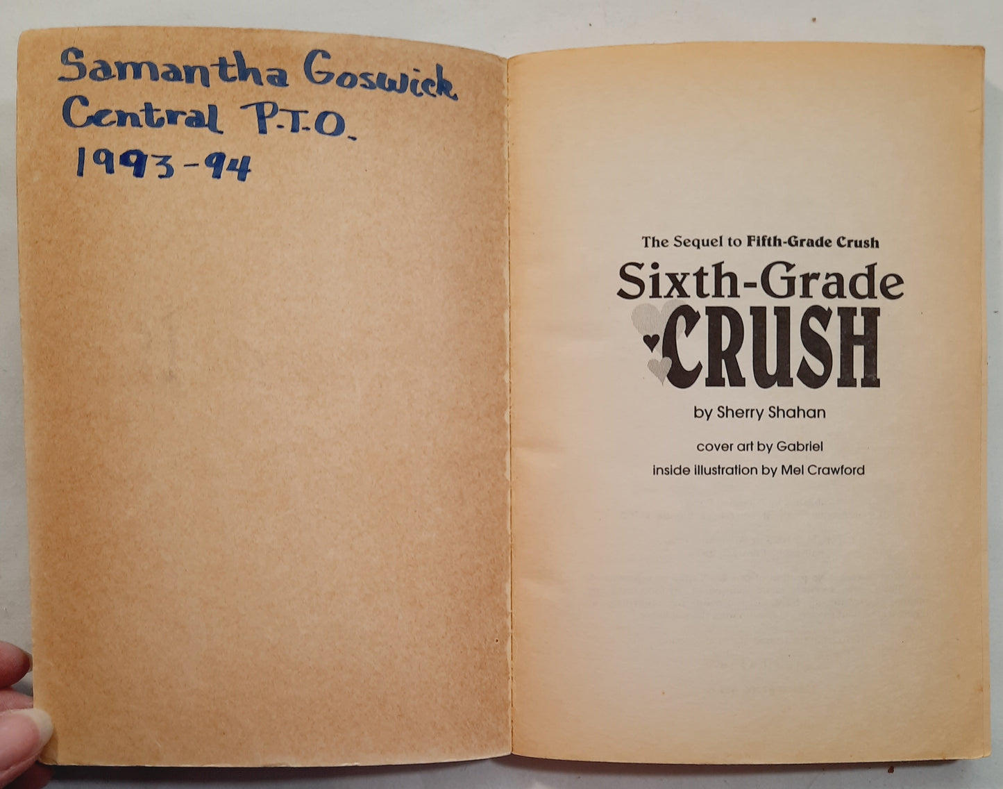 Sixth-Grade Crush by Sherry Shahan (Acceptable, 1993, Pbk, 141 pages, Willowisp Press)