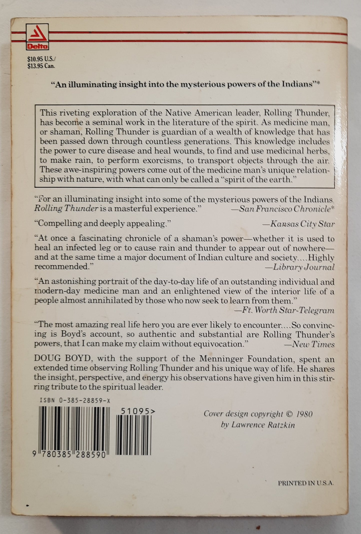 Rolling Thunder by Doug Boyd (Good, 1974, Pbk, 273 pages, Bantam Doubleday)