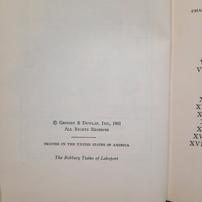 The Bobbsey Twins of Lakeport by Laura Lee Hope (Very good, 1961, HC, 178 pages, Grosset & Dunlap)