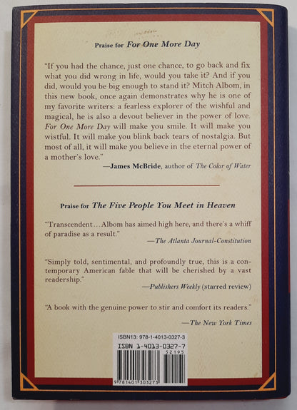 For One More Day by Mitch Albom (Good, 2006, HC, 200 pages, Hyperion)