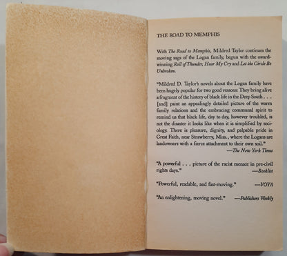 The Road to Memphis by Mildred D. Taylor (Very good, 1990, Pbk, 290 pages, Scholastic)