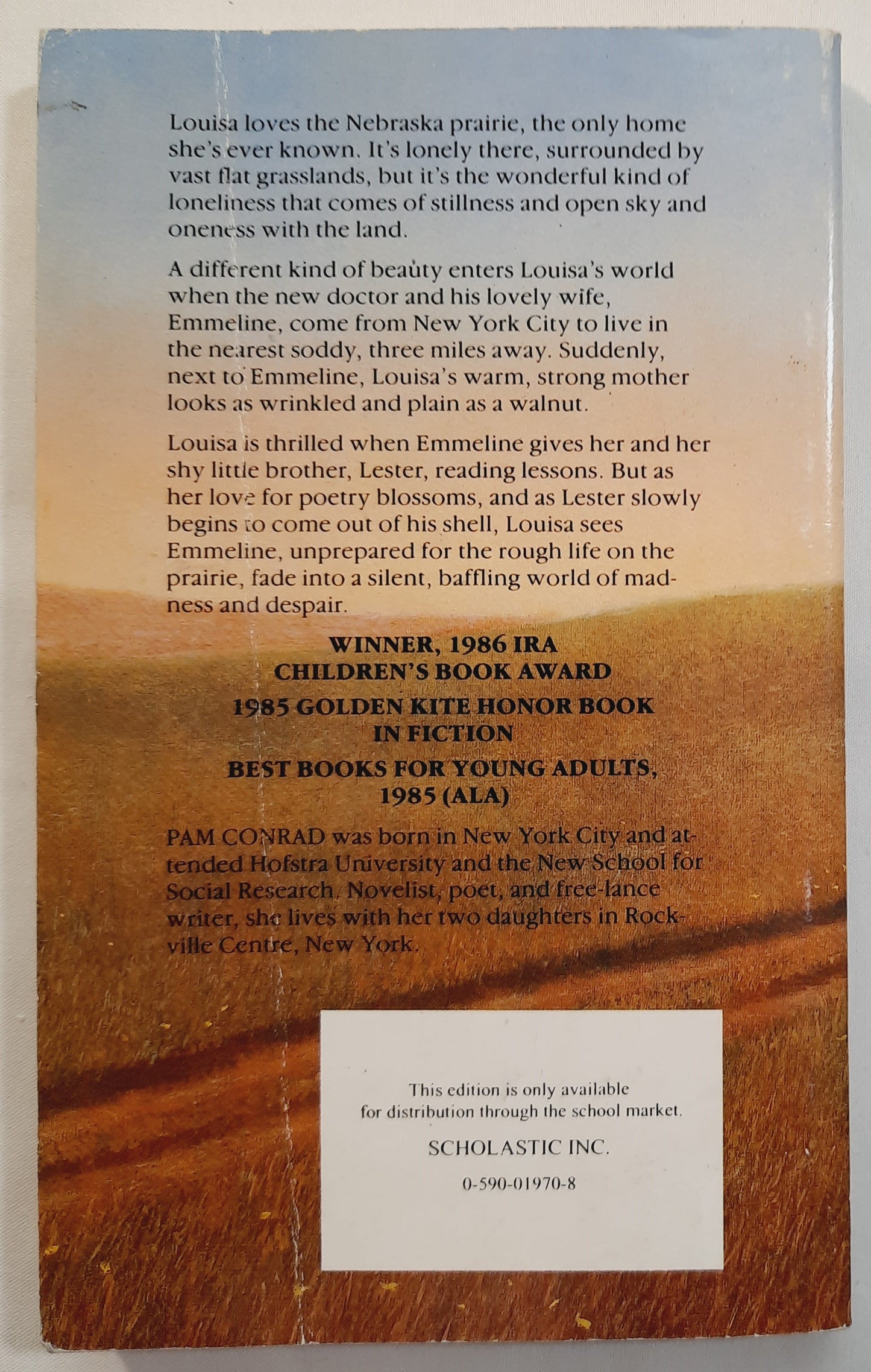 Prairie Songs by Pam Conrad (Good, 1985, Pbk,167 pages, Scholastic)