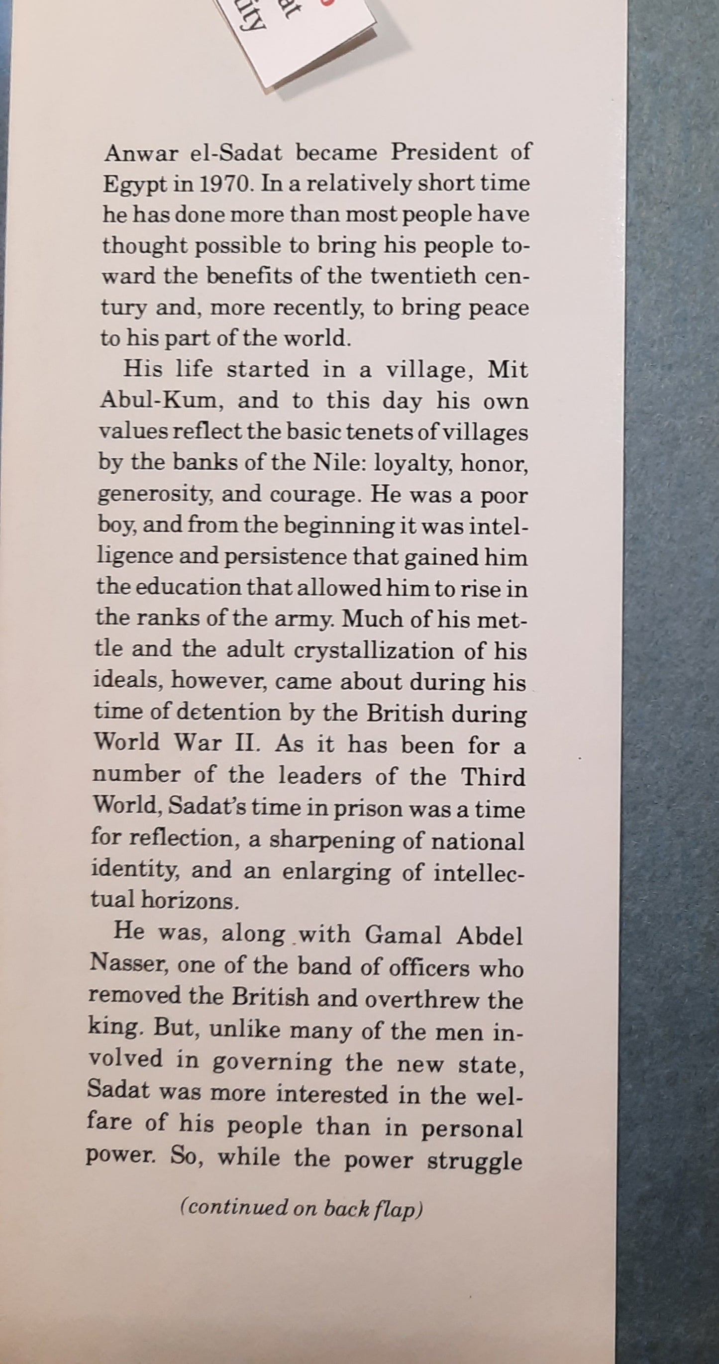 In Search of Identity by Anwar el-Sadat (Good, 1978, First Edition, HC, 360 pages, Harper & Row)