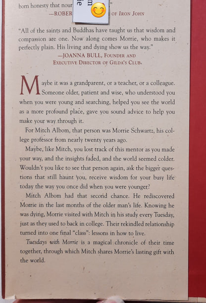 Tuesdays with Morrie: An old man, a young man and life's greatest lesson by Mitch Albom (Very good, 1997, HC, 192 pages, Doubleday)