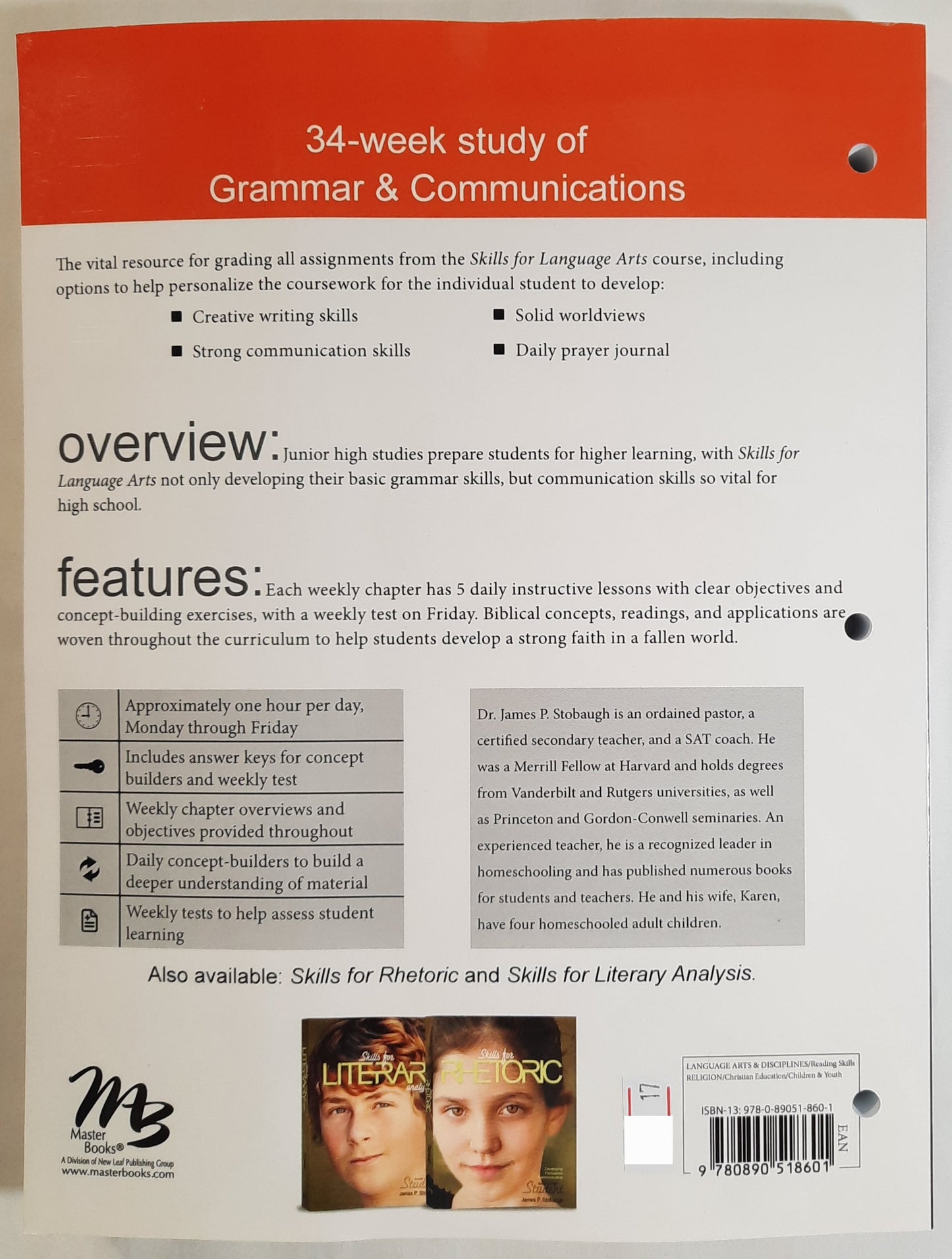 Skills For Language Arts Teacher Guide by James P. Stobaugh (New, 2018, Pbk, 405 pages, Master Books)