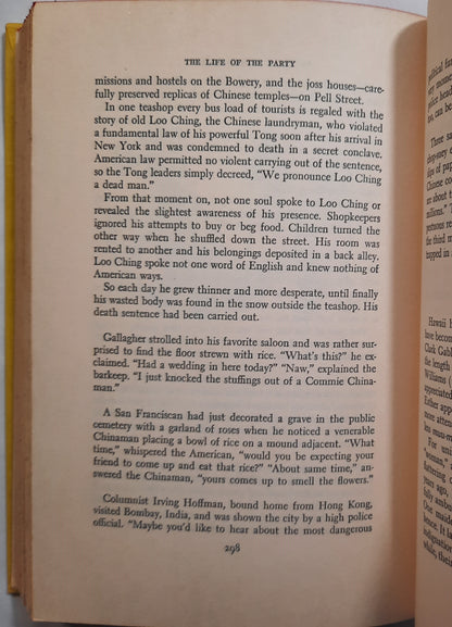 Bennett Cerf's The Life of the Party: A New Collection of Anecdotes, Fables, Tidbits, Puns, Yarns, and short Tall Tales (Good, 1956, HC, 352 pages, Doubleday)