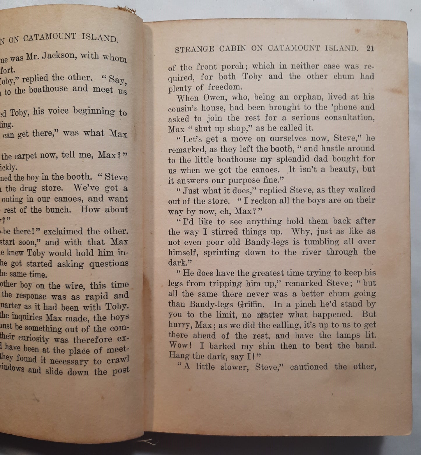 The Strange Cabin on Catamount Island by Lawrence J. Leslie (Poor, 1913, HC, 184 pgs, The New York Book Co.)