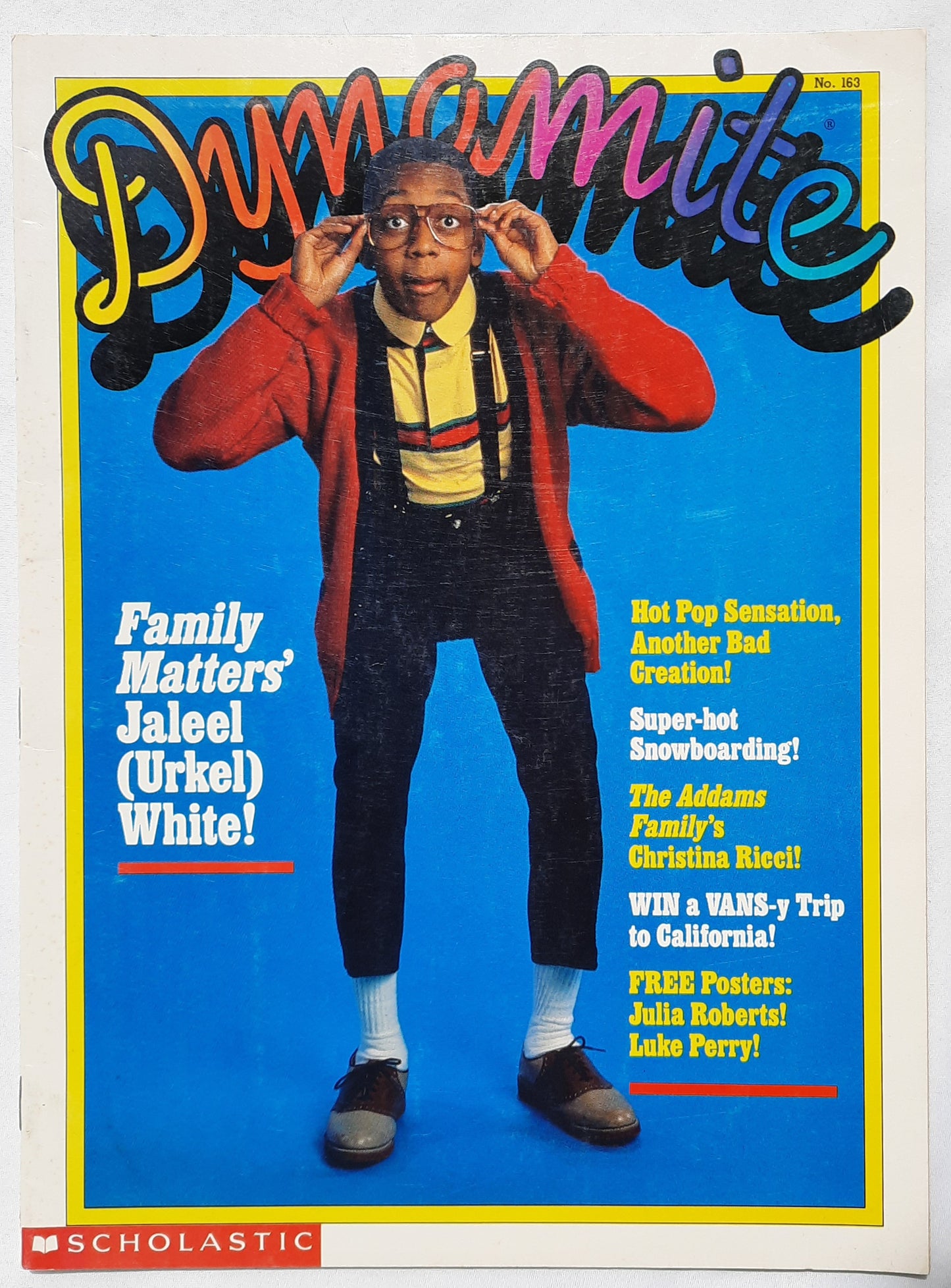 Dynamite Magazine #163 featuring Jaleel (Urkel) White) by Scholastic (Very good, 1991, Pbk, 32 pages)