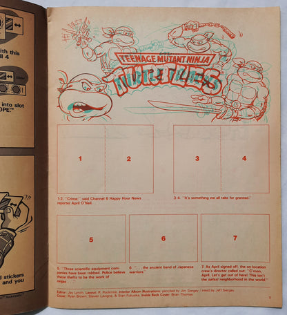 Teenage Mutant Ninja Turtles Sticker Activity Album by Diamond Publishers (New/Unused, 1989, Pbk, 24 pages)