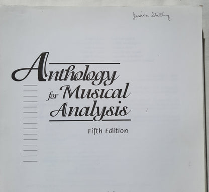 Anthology for Musical Analysis 5th Edition by Charles Burkhart (Good, 1994, Spiral Pbk, 593 pages, Harcourt Brace)