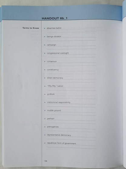 Representative Democracy in America Video Series Instructional Guide by Center for Civic Education (Very good, 2006, Pbk, 146 pages)