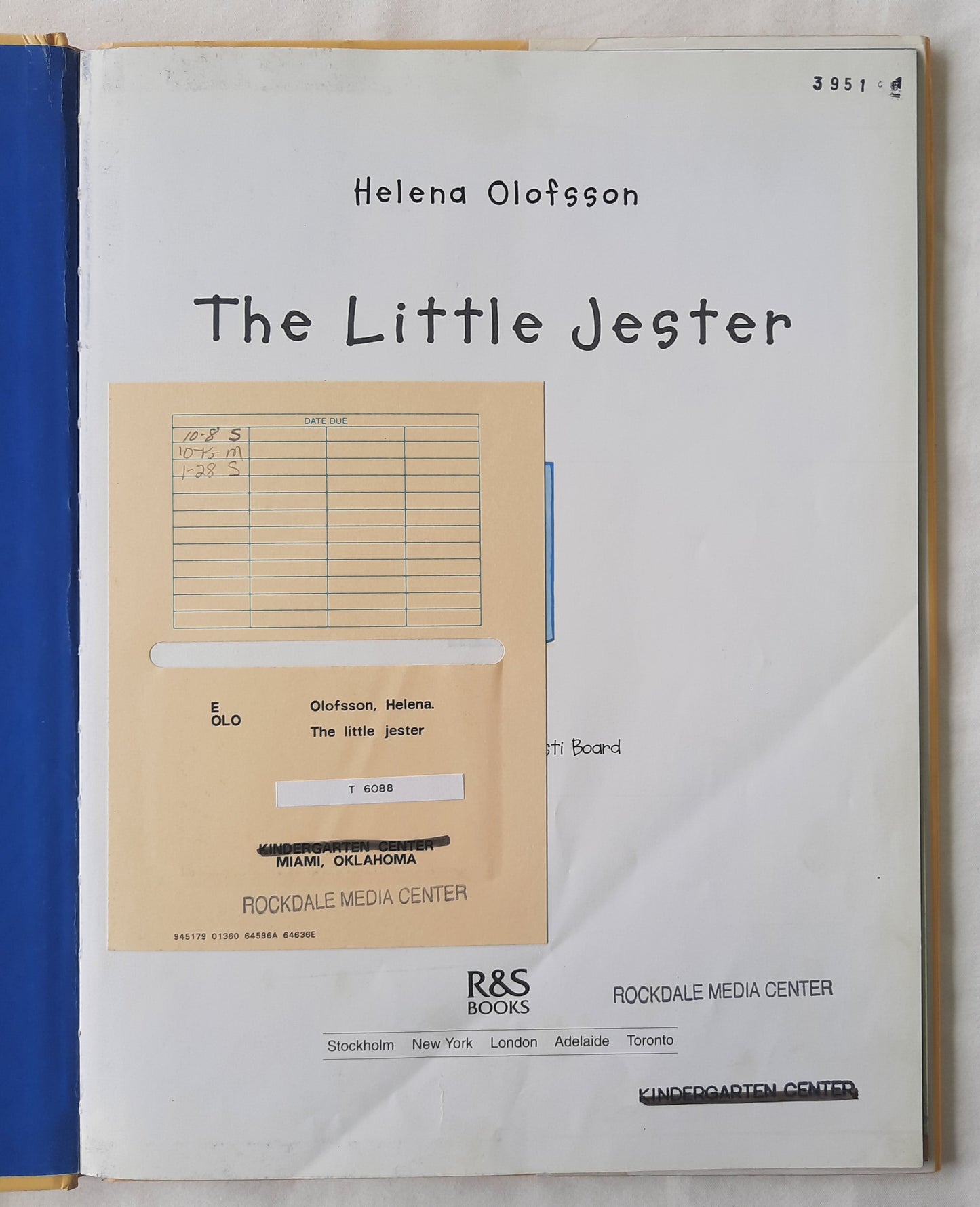 The Little Jester by Helena Olofsson (Good, 2002, HC, 32 pages, R&S Books)