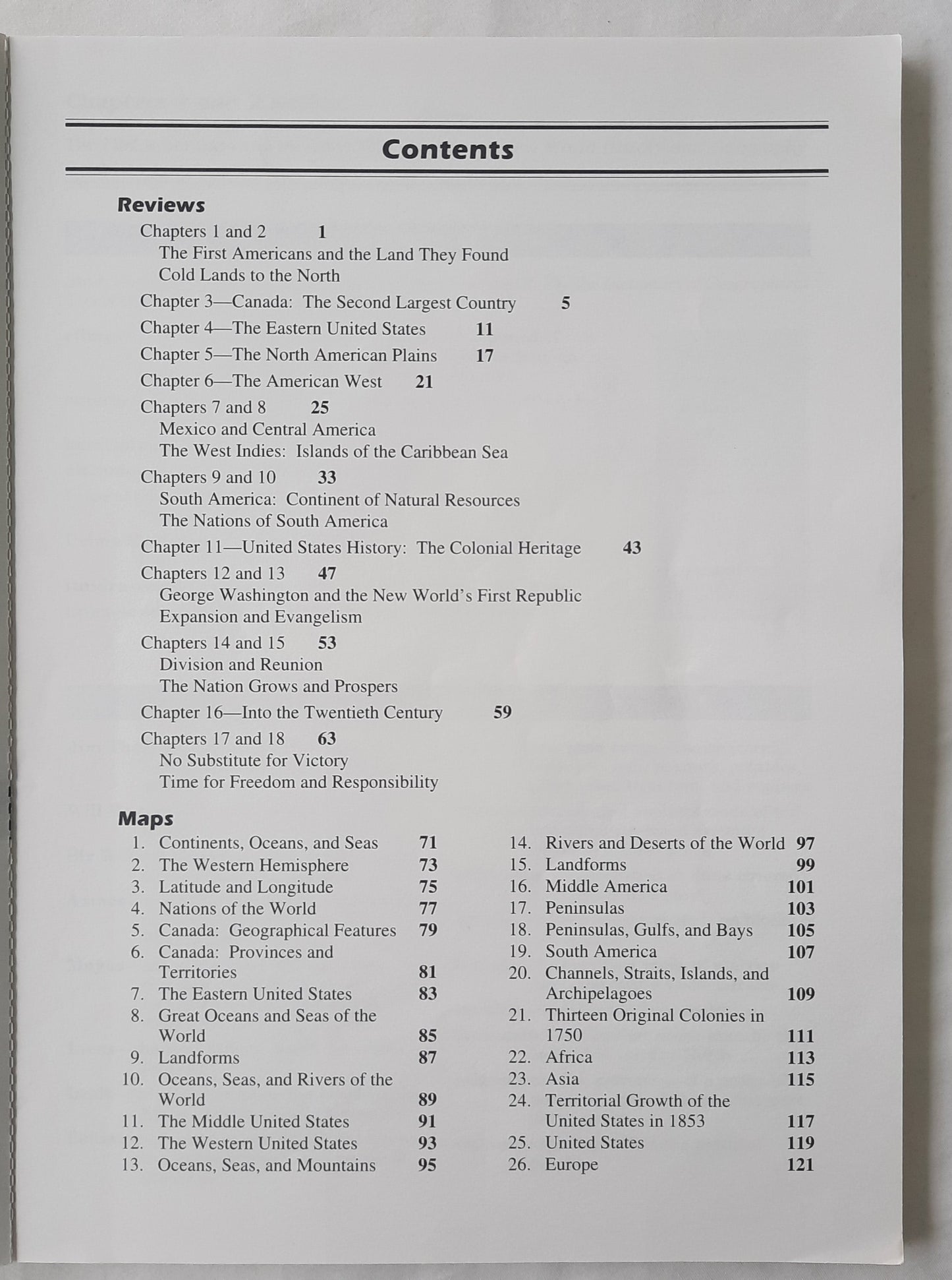 Abeka New World History and Geography Student Maps and Review Sheets 2nd Ed. (Very good, 1999, Pbk, 123 pages)