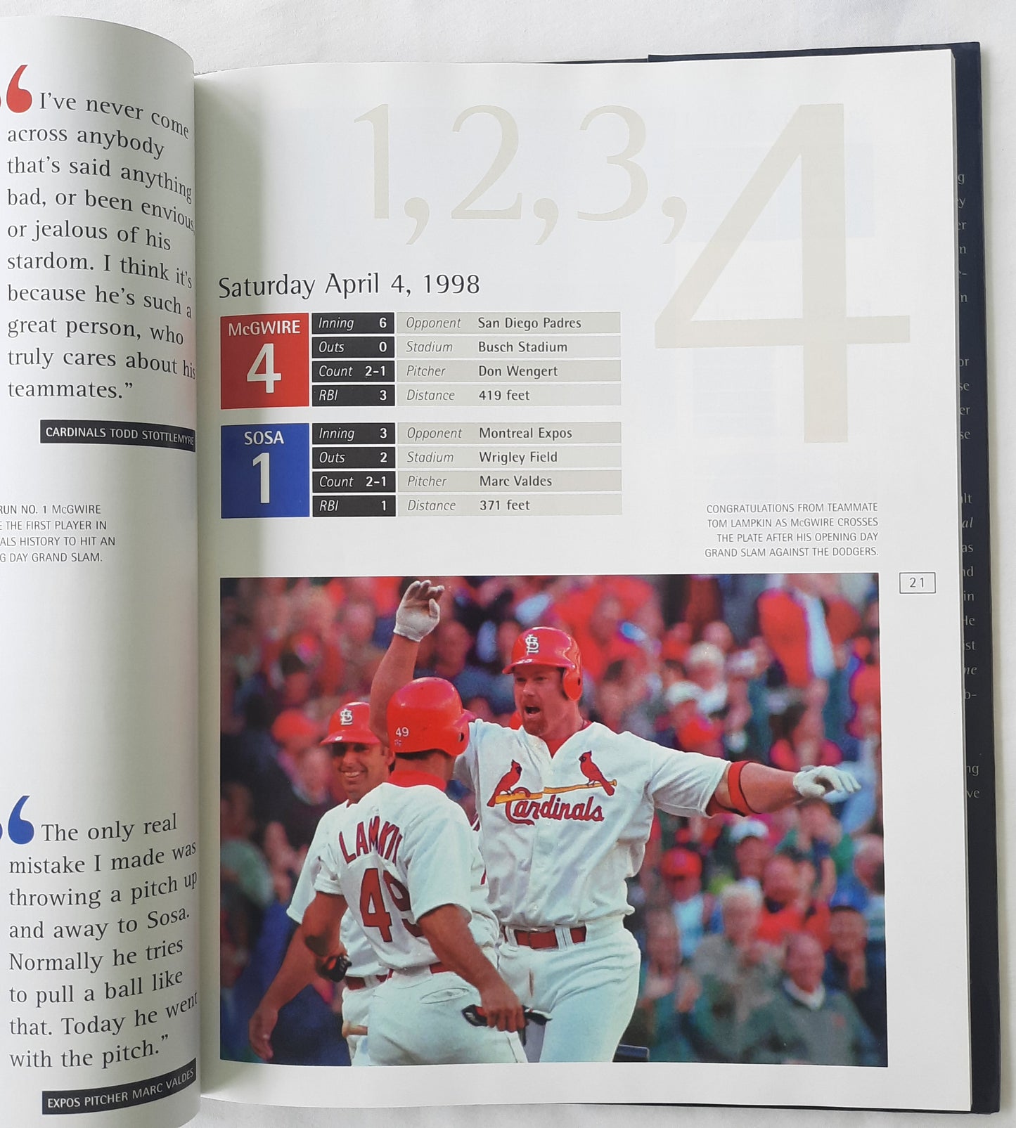 McGwire and Sosa: Baseball's Greatest Home Run Story by George Vecsey (Very good, 1998, HC, 128 pages, Carlton Books)