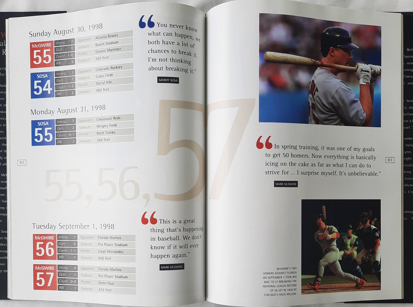 McGwire and Sosa: Baseball's Greatest Home Run Story by George Vecsey (Very good, 1998, HC, 128 pages, Carlton Books)