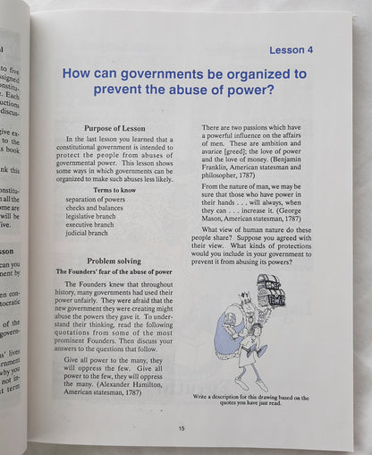 We the People Student Text by Judith A. Matz (Very good, 1998, Pbk, Center for Civic Education)