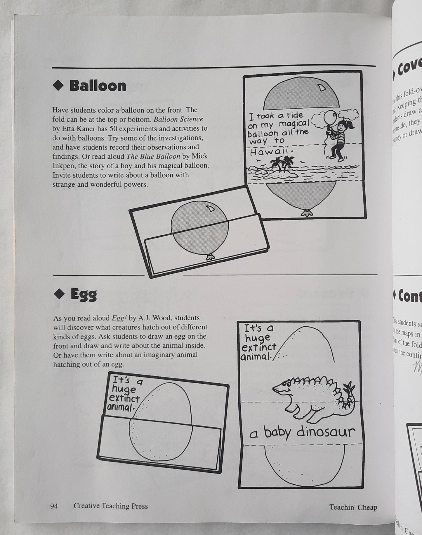 Teachin' Cheap: Using Bags, Sacks, Paper, & Boxes in the Classroom by Linda Holliman (Good, 1997, Pbk, 112 pages, Creative Teaching Press)