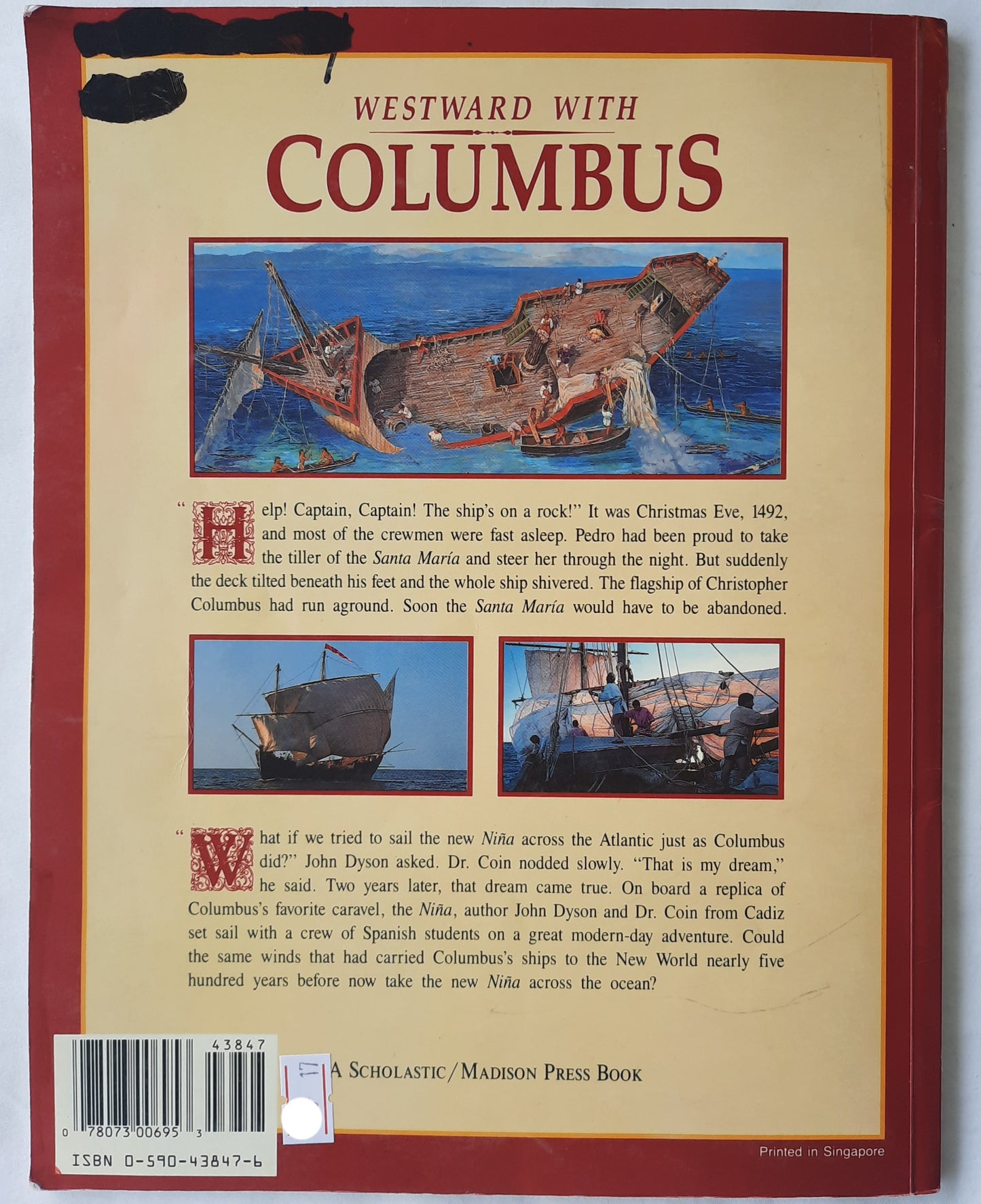 Westward With Columbus by John Dyson (Good, 1991, Pbk, 64 pages, Scholastic)