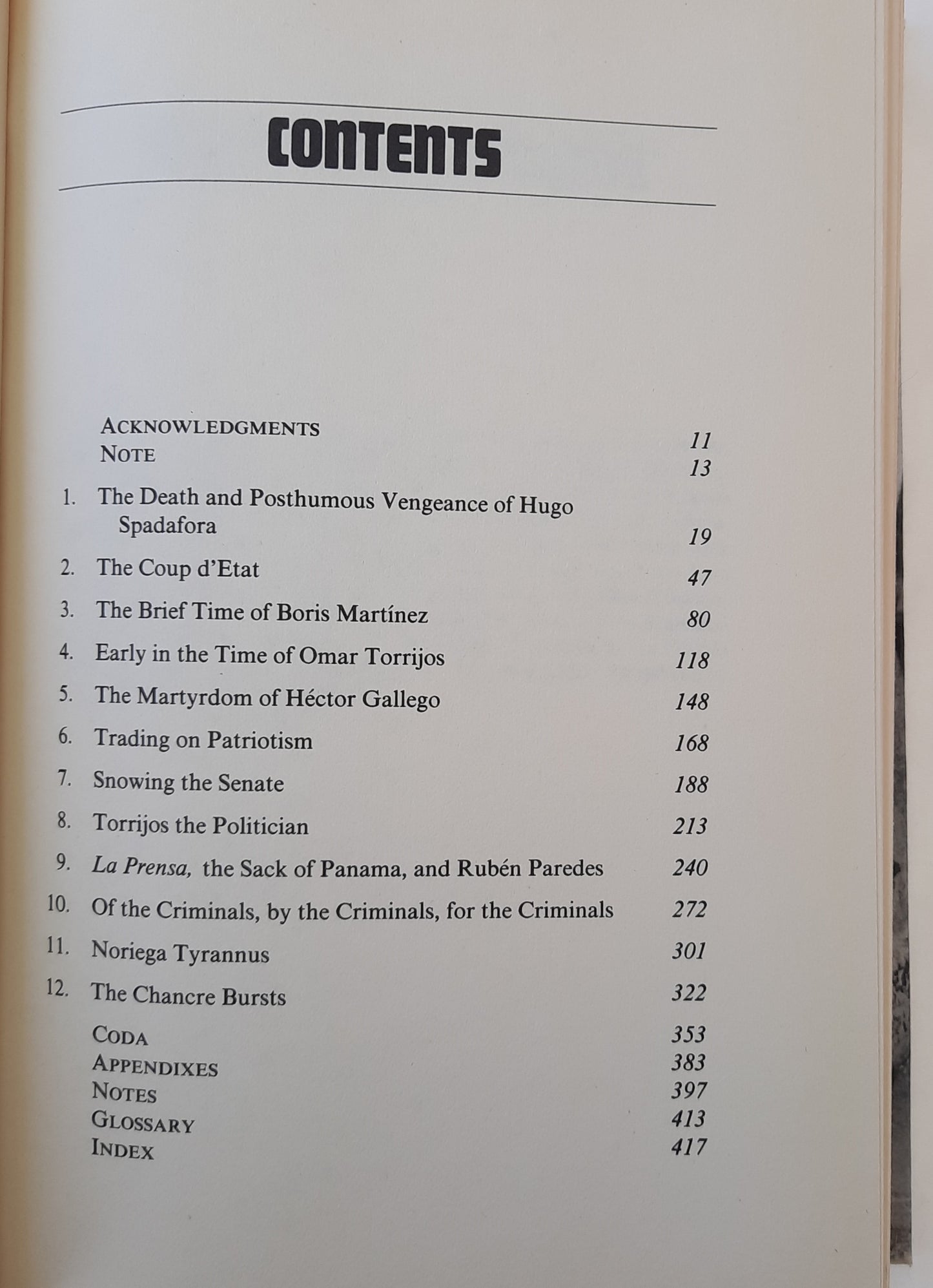 In the Time of the Tyrants: Panama 1968-1990 by R.M. Koster & Guillermo Sanchez (Good, 1990, HC, 430 pages, W.W. Norton & Co.)