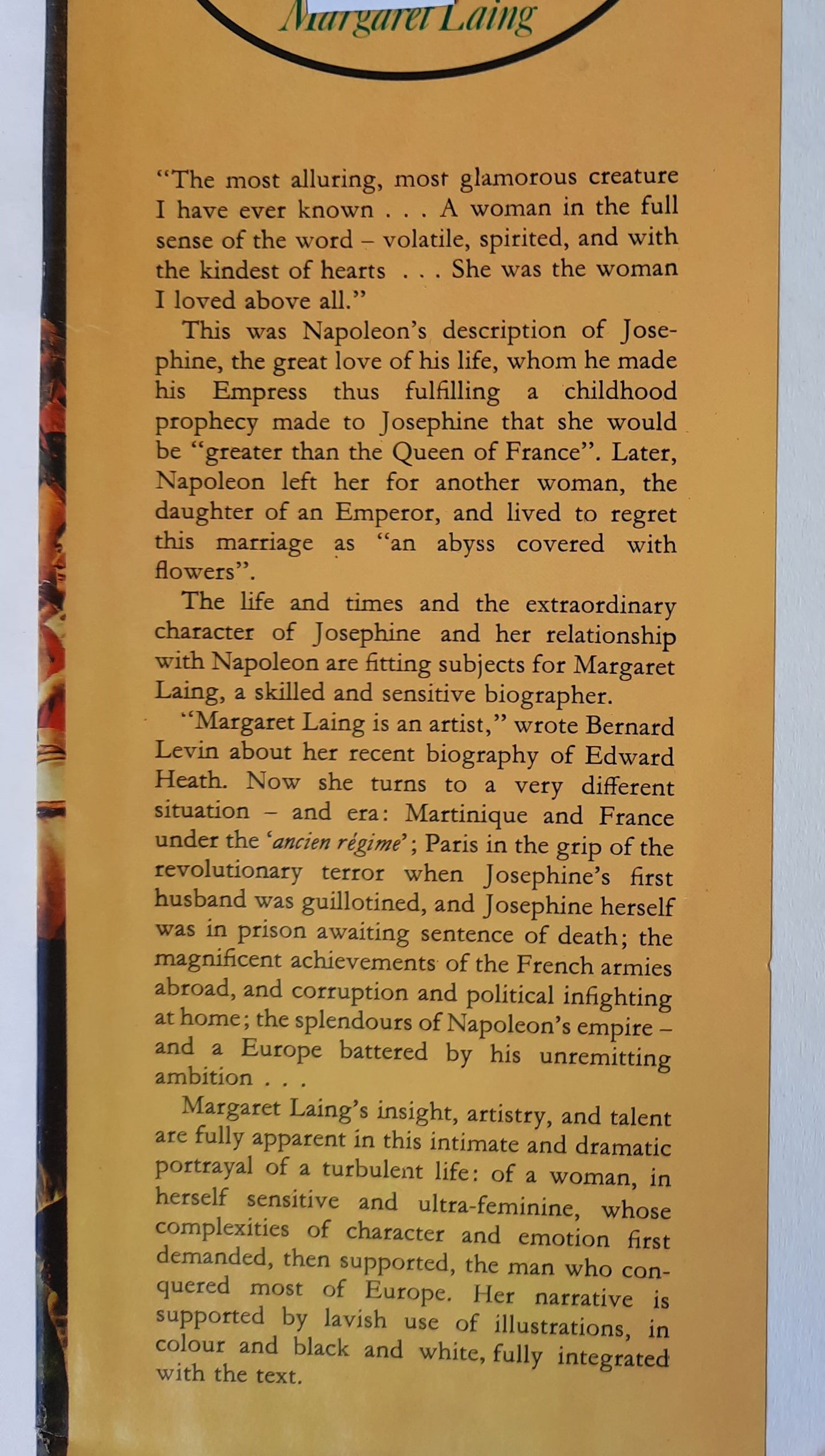 Josephine & Napoleon by Margaret Laing (Good, 1974, HC, 196 pages, Mason/Charter Publishers)