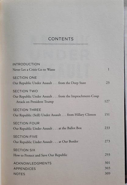 A Republic Under Assault: The Left's Ongoing Attack on American Freedom by Tom Fitton (Very good, 2020, HC, 312 pages, Simon & Schuster)